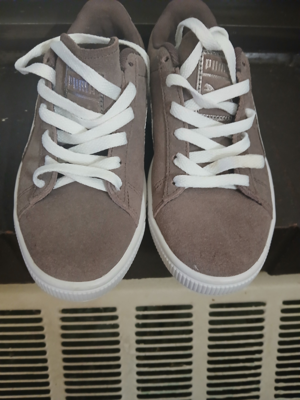 Puma Kids' Brown Suede Lace-Up Sneakers